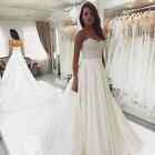 Elegant Wedding Dresses Sweetheart Backless Lace up Satin A-line Bridal Gowns