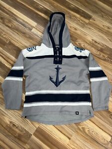 Seattle Kraken Sea Anchor jersey style mid weight cotton hoodie men's L *USED*