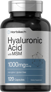 Hyaluronic Acid with MSM | 1000 mg | 120 Capsules | Non-GMO | by Horbaach