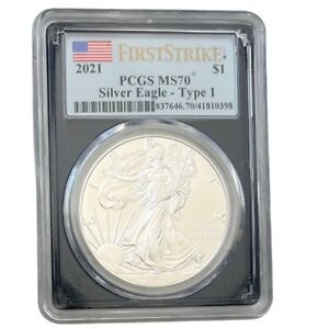 2021 Silver Eagle T-1 PCGS ms70 First Strike Flag Label!