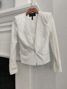 BCBG MaxAzria Tyler Blazer Jacket Off White Ivory XS NEW with defect read desc