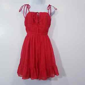 Lover's + Friend Women size Medium Red Printed Babydoll Mini Dress