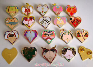 Anime Figure Upper and lower body Suit heart-shaped Metal Pin Badge Brooch