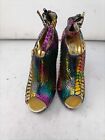 Wild Rose  Rainbow Shoes with Spikes Woman's size 6 multicolor platform heels