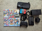 Nintendo Switch Neon Red/Neon Blue + controller + case + 6 games