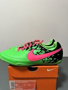 Nike JR Elastico II GS Neo Lime Indoor Soccer Cleats Size 6Y 579797-360