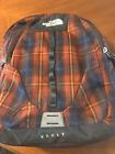 The North Face Vault Plaid Backpack W Daisy Chain Webbing, And Safety Whistle.