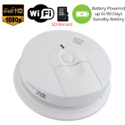 HD WIFI Smoke Detector Fire Alarm Spy Camera Hidden Nanny Cam - 60 Day Battery