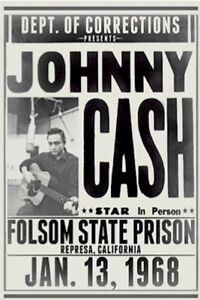 JOHNNY CASH - FOLSOM MUSIC POSTER - 24x36 - 1974