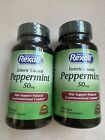 2 Lot- Rexall Enteric Coated Peppermint 50 Mg 180 Softgels  Dietary Supplement