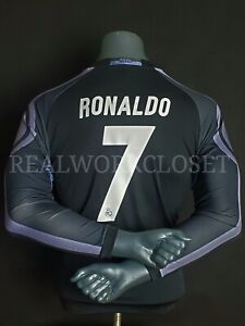 Ronaldo Jersey Real Madrid Third Kit Long Sleeves 2016 2017 Men's Size L