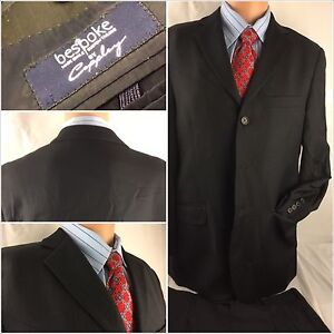 Coppley Bespoke Suit 38R Blue Stripe 3b 2v 33x31 Pleats EUC YGI 48rr