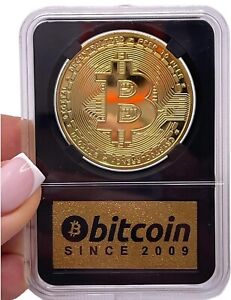 Bitcoin Coin In Clear Case Limited Edition Gold Coin