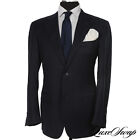 Canali Silver Label 1934 Made in Italy Navy Ink Blue Textured Grid Jacket 52 NR