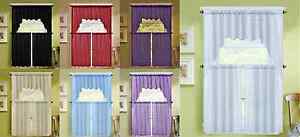 1 SET KITCHEN DRESSING WINDOW CURTAIN VOILE SHEER DRAPE TIERS SWAG VALANCE K66