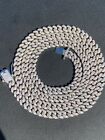6mm Miami Cuban Iced Solid 925 Silver Chain Simulated Diamonds 16