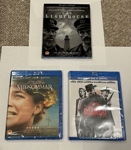 A24 Blu-ray Lot of 3: The Lighthouse (OOP Slipcover), Midsommar + Django NEW