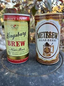 METBREW 12oz FLAT TOP BEER Cans Pull Tab Intact + Kingsbury Brew Lot 2
