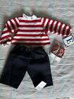 NWT Lee Middleton Doll Clothes Red/White Stripe Shirt, Denim Pants, Tennis Shoes