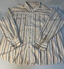 Vintage Scully Western L/S Shirt Mens 3XL Striped Tan Diamond Pearl Snap Cowboy