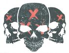 BLACK SKULLS WITH RED X Temporary Tattoo NEW DESIGN