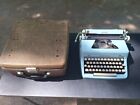 Royal Quiet Deluxe Typewriter AQUA TEAL BLUE with Original Tweed Case vintage