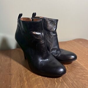Women’s Size 8.5 Nine West Black Leather Ankle Boot/shoes 4-28