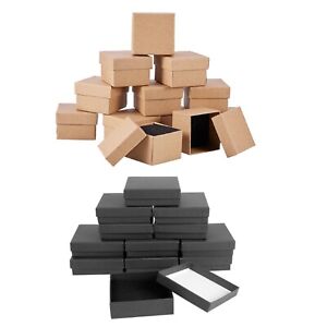 Khaki/Black Filled Gift Boxes Jewelry CardboardBoxes Lots of 12/24/48/72/96PCS