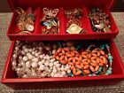 Red Buxton Jewelry Box Filled with Vintage Modern Costume Jewelry Lot