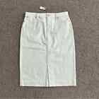 Talbots White Denim Pencil Skirt Womens Size 4