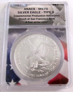 2021 (S) American Silver Eagle ANACS MS70 Type 2 Struck in San Francisco