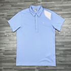 J Lindeberg Golf Polo Shirt Mens Blue Casual Short Sleeve Logo Stretch Large L