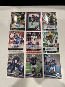 9 Football Card Lot That Includes 6 Auto Cards And 3 Rookie Cards