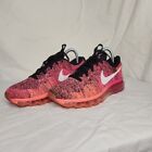 Nike FlyKnit Max Shoes Woman Size 8.5 Running Shoes Pink Foil Hot Lava