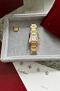 Cartier Tank Francaise Large 18K Solid Yellow Gold 1840 Watch + SERVICE PAPERS