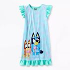 BLUEY Pajamas Big Girl Size 4 6 8 12 Nightgown Disney Bingo Dog Sleep Shirt Gown