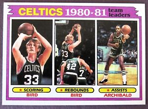 1981-82 Topps Boston Celtics Team Leaders Larry Bird #45 Basketball