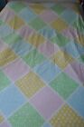 Vintage Sears Pastel Country Patchwork FLAT Sheet QUEEN FREE SHIPPING