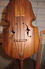  Wooden Cello-Bass with Bow & Stand, Ornate Carved, in Oak