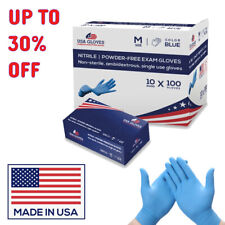 5 Mil Disposable Blue Medical Nitrile Exam Gloves - Latex & Powder Free, 100 ct
