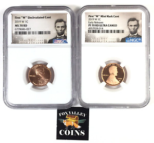2019-W Lincoln Shield Cent 2pc Set NGC MS70 RD & PF70 RD Collectors Set!