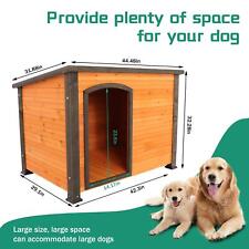 Dog House with Raised Feet Weatherproof Outdoor&Indoor Heated Wooden Dog Kennel
