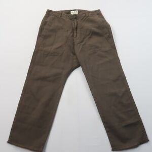 Nili Lotan Luna Linen Blend Pants Size 4 Brown Drop Crotch Baggy Trousers