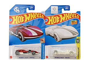 2023 Hot Wheels Braille Racer Twin Mill Lot of Two:  Purple and White
