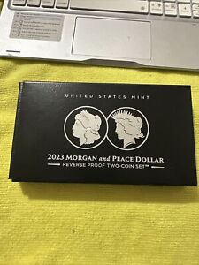 New Listing2023 Morgan and Peace Silver Dollar Reverse Proof Two-Coin Set - In Hand