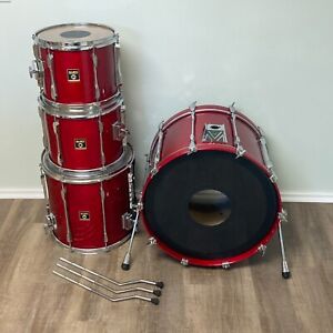 Mapex Orion Studio Birch Drum Set - 1990 - Transparent Red Lacquer
