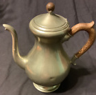 Vintage Royal Holland Pewter Coffee Tea Pot, Wooden Handle Made in Holland 10.5”