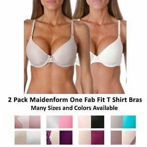 Maidenform T-Shirt Bra Fab Fit Convertible Women's Multi Way Bra, 2 Pack Combo