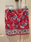 Talbots Red And Blue Floral Fully Lined Pencil Skirt Women’s Size 2 NWT