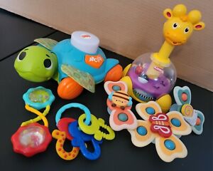 Baby Toys 7 Piece Lot Sea Turtle Giraffe Rattle Spinner